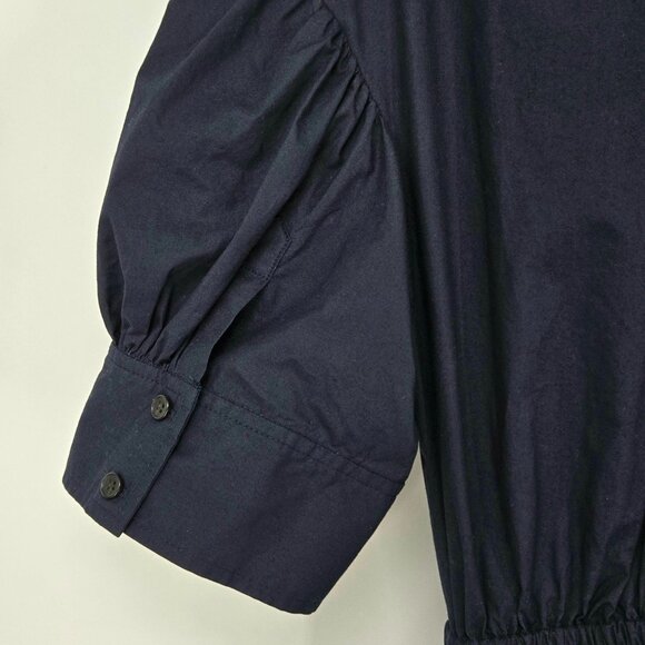 A.L.C. Blue Becca Midi Dress with Puff Sleeves and Flared Skirt Women's Size 8 - Picture 8 of 12